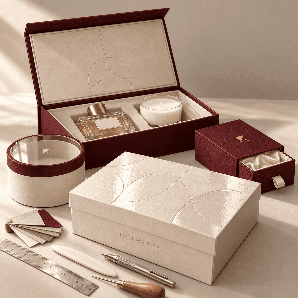 Luxury custom packaging box mockup by Packmaniya